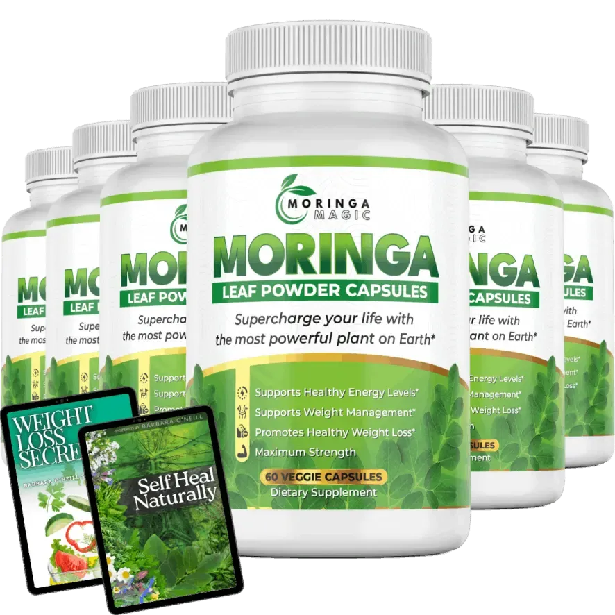 6 bottles of Moringa Magic with free bonuses for enhanced health and vitality
